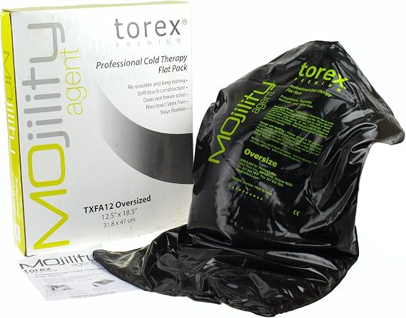 Torex Cold Pack Black Oversize 12.5 x 18.5 inches, Durable and Reusable