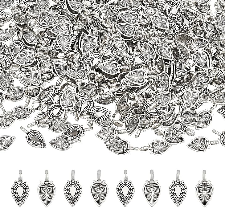 UNICRAFTALE 200Pcs Glue On Flat Pad Pendant Bails For DIY Jewelry Making