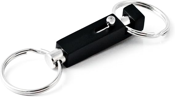 Key-BAK Quick Release Side Slide, Pull Apart Key Chain Accessory with 2 Split Rings