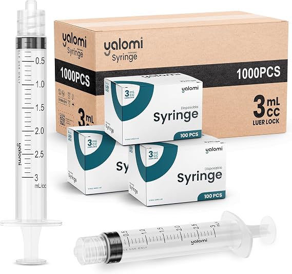 Bulk Case 3mL Luer Lock Syringe (No Needle) | 1000 Pcs (10x100) | Yalomi