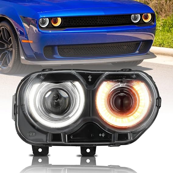 BRYGHT HID Headlight Assembly Fit for 2015-2022 Dodge Challenger