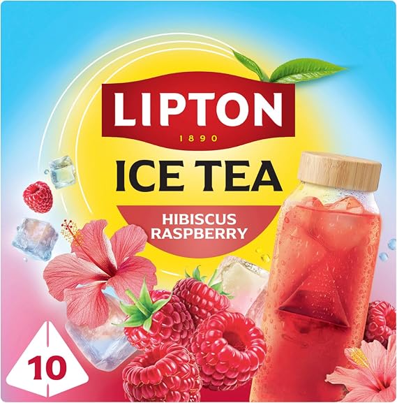 Lipton Ice Tea Hibiscus Raspberry, 10 Teabags, Zero Calories & Zero Sugar