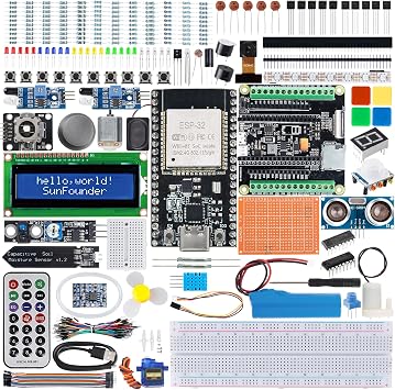 SunFounder ESP32 Ultimate Starter Kit Compatible with Arduino ESP32CAM, RoHS Compliant, Python C Scratch, Video Courses, IoT for Beginners Engineers, ESP32 Board & Battery Included