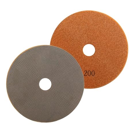 4" Electroplated Diamond Polishing Pads,Diamond Surface Grinding for Tile Stone Marble Granite Concrete Ceramics Glass Grit 200-1pc
