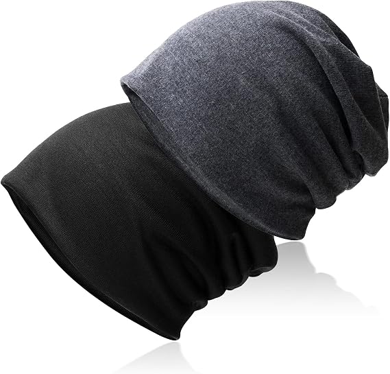 Unisex Slouch Beanie Hat Jersey Beanie Skull Cap Classic Baggy Hat Lightweight and Soft Knitted Cotton Hat Headwear for Men Women