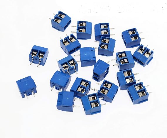 100 Pieces 2-Pin Screw Terminal Block Connector 5.08mm Pitch PCB Mount Blue US