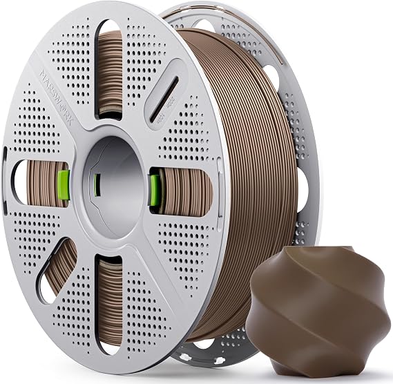 PLA Basic Filament 1.75mm, 1kg with Quick-Swap Reusable Spool for Refill Filament, Triple-Dried and Vacuum Sealed, Compatible with Bambu Lab 3D Printers, Cocoa Brown