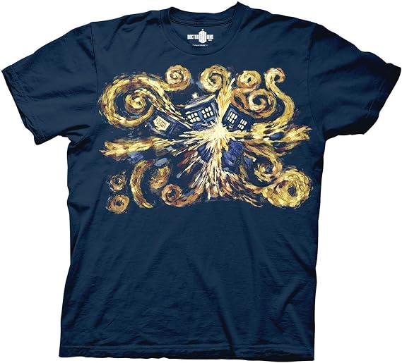Ripple Junction Doctor WHO Mens Short Sleeve T-Shirt Tardis Oil Painting Pandoric Opens Officially Licensed