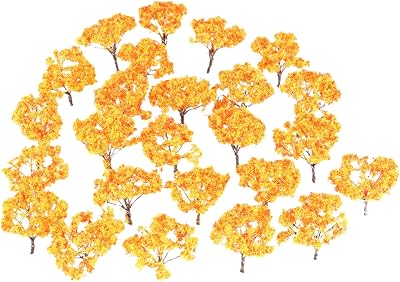 Yetaha 25PCS Model Miniature Maple Tree, HO Scale Model Tree Railroad Scenery Artificial Wargame Diorama Supplies for Micro Landscape Plant DIY Crafts Garden Ornament, Height 2.6inch6.5cm