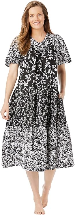 Only Necessities Plus Size Tiered Print Lounger