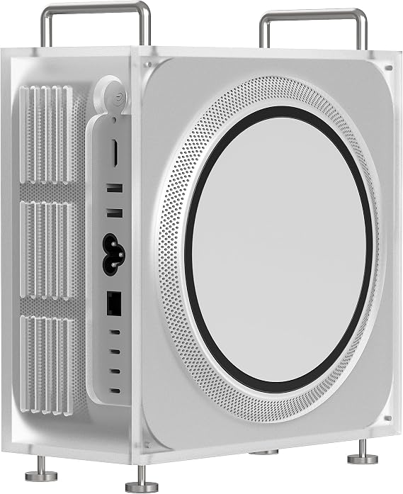 GEEKRIA Chassis Stand, Compatible with Apple 2026 Mac Studio for M5/M4/M1 Max, M5/M3/M2 Ultra, Acrylic Computer Case Holder, Mount, Desktop Accessories, Optimized Heat Dissipation (Frosted)