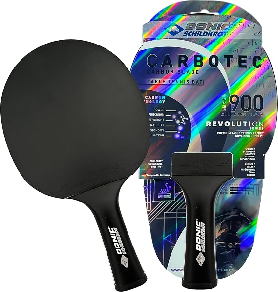 100% Carbon Table Tennis Bat CarboTec 7000 Includes Racket Bag One Piece Construction Black