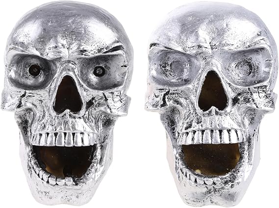 Retro Skull Shaped LED Headlight Unique Motorcycle Front Light Spotlight for Creative Decoration Resin