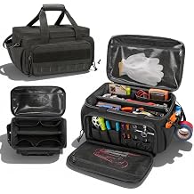Portable Tool Bag, 14 Inch Heavy Duty Electricians Tools Organizer Storage with Multi-pockets Work Bag for Repairman Electrician Carpenters Mechanics (Black)