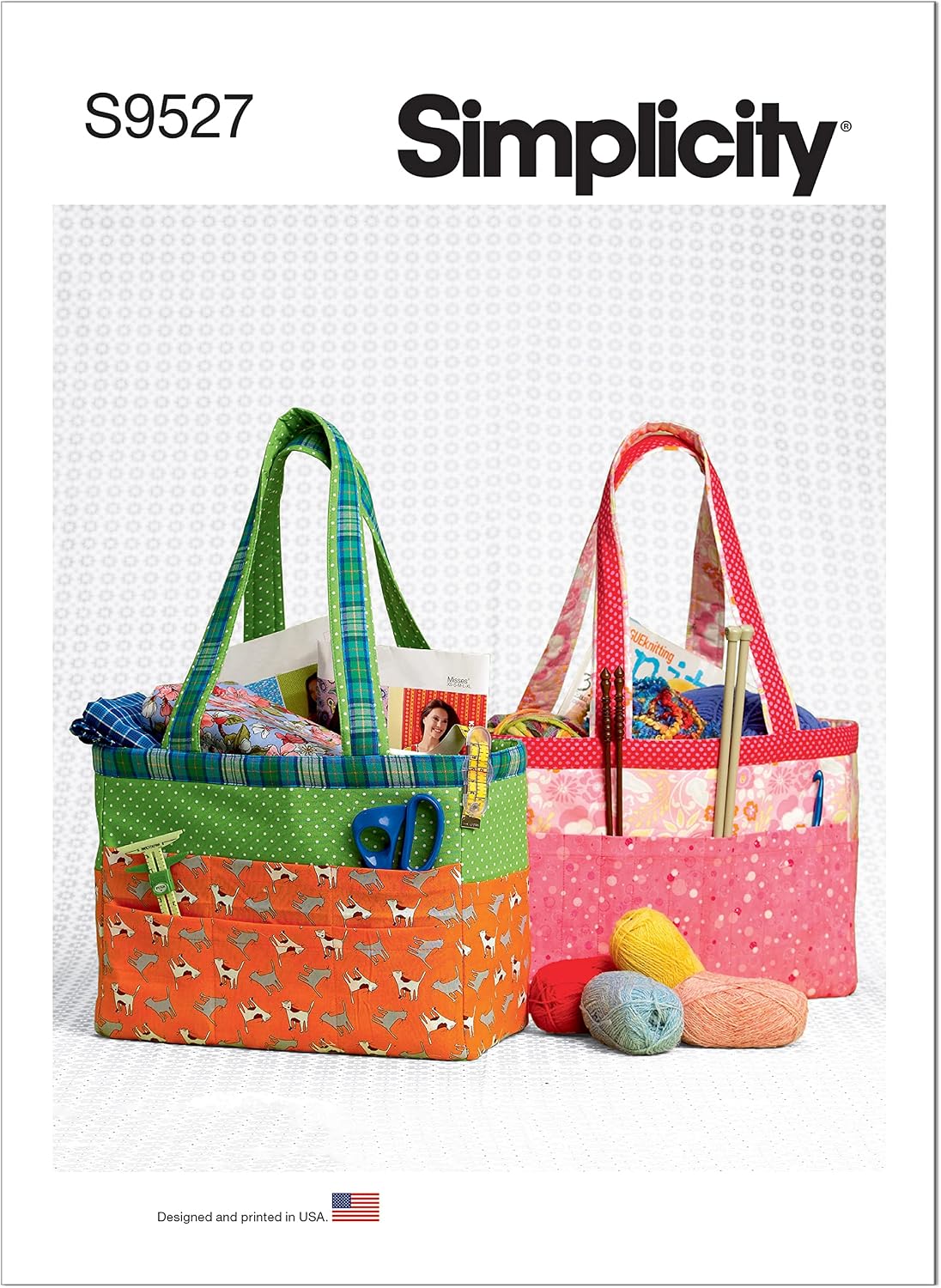 Simplicity Organizer Tote Bag Sewing Pattern Kit, Code S9527, One Size, Multicolor
