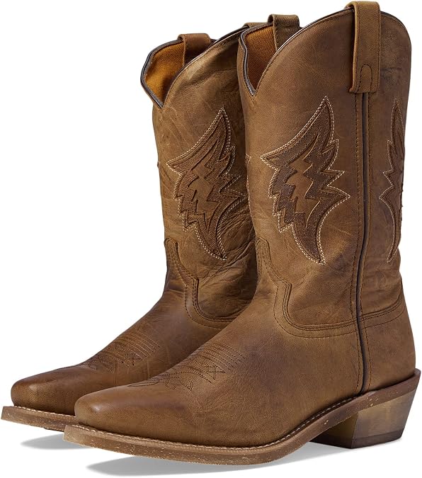 Laredo Mens Nico Embroidered Square Toe Pull On Casual Boots Mid Calf - Brown