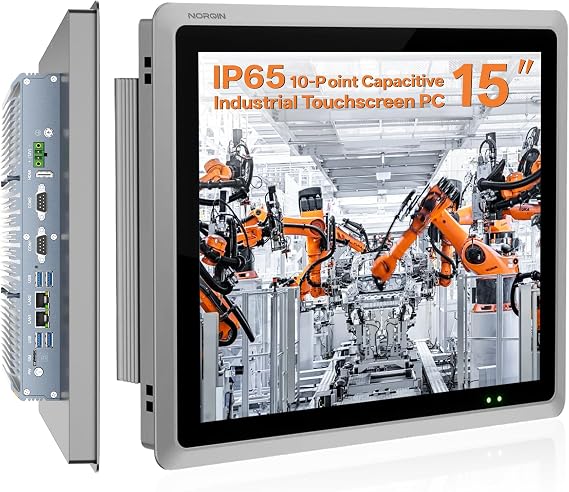 15" Fanless Industrial Panel PC, All-in-One Touchscreen Computer