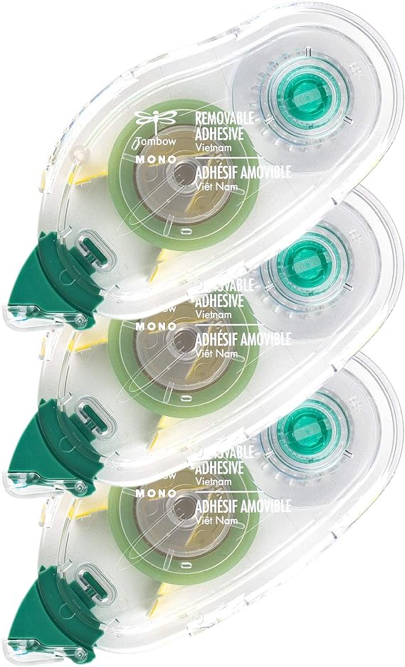 Tombow 62209 Refill for Removable Adhesive Applicator, .33-Inch x 472-Inch, 3/Pack