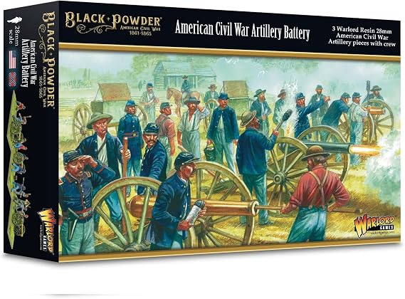 Warlord Games Black Powder American Civil War: Artillery Battery Figures 1:56 Military Table Top Wargaming Plastic Model Kit 302414007