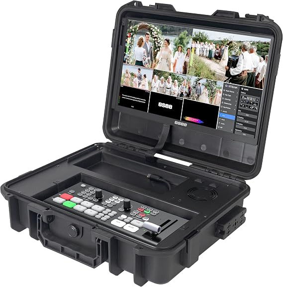 Osee GoStream Duet Kit All in One Pro Live Streaming Multi-Camera Video Mixer Switcher Recorder Player Kit 4 HDMI&SDI in USB-C I/O with 14 Inch Monitor Built-in DC-to-Type C Cable NDI(Free Activated)