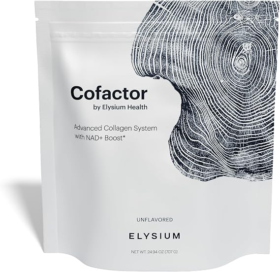 ELYSIUM Cofactor 4-in-1 Collagen Peptides Powder w/NAD+, Hyaluronic Acid & Vitamin C for Skin, Hair, Nails, Joints & Cellular Health, Collagen Supplements for Men & Women Unflavored, 28 Servings