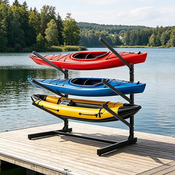 Kayak Storage Rack, Heavy Duty Kayak Racks for Garage and Outdoor Storage, Storage Rack for Kayak, Canoe, Surfboard & Paddleboard
