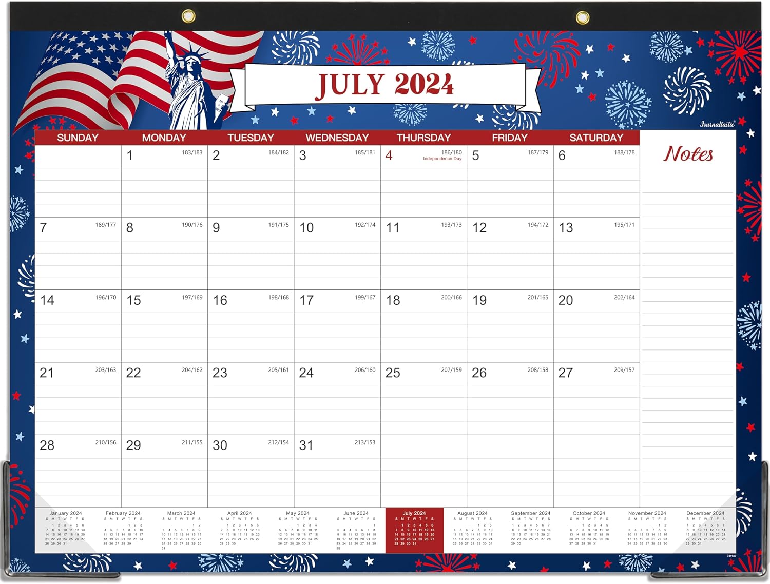 2024-2025 Desk Calendar - Large Desk Calendar 2024-2025, 22 x 17, Jul. 2024 - Dec. 2025, 18 Months Planning, Large Ruled Blocks, Tear Off Design, 2 Corner Protectors & 2 Hanging Hooks
