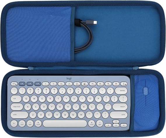 Lebakort Hard Carry Case Compatible with Logitech Pebble Keys 2 Combo K380s K380 Keyboard + M350 Pebble Mouse Combo (Blue Case)