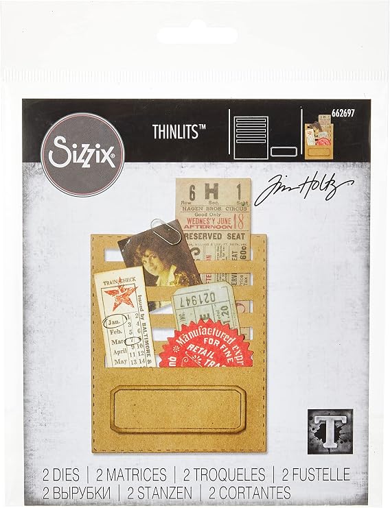 Sizzix, Multi Color, Thinlits Die Set , Stitched Slots by Tim Holtz, 2 Pack, One Size, 2 Count