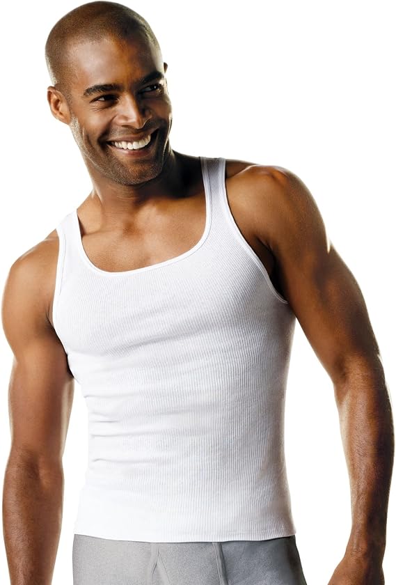Hanes Men's 6-Pack ComfortSoft Tanks (Large (42-44) Chest, White (6 Pack))