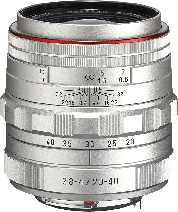 HD PENTAX-DA 23010 20-40mm F2.8-4ED Limited DC WR Silver, Standard Zoom Lens, For APS-C Size, High Definition Limited Lens, Machined Aluminum Body, High Definition Drawing, High Performance HD Coating, High Speed AF/DC Motor, Splash-proof Construction, The Pentax SLR K Series features internal hand stabilization