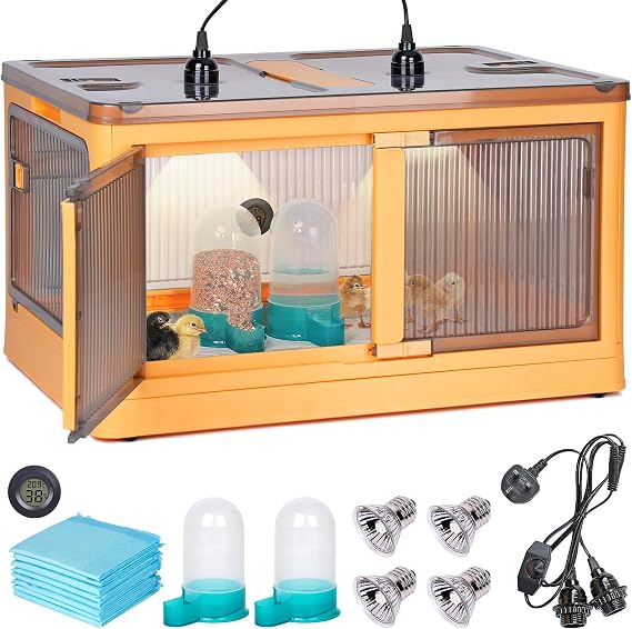 Chicken Brooder Box 83L Large Foldable Chick Brooder Box Hold up to 20 Chicks Poultry Breeding Box for Chicks Ducklings Quail Hamster Guinea Pig Kitten Puppies