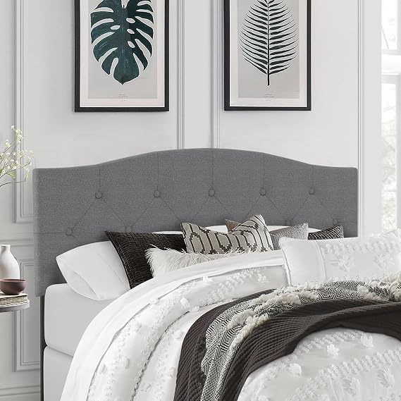 Hillsdale Provence Upholstered Adjustable Full/Queen Headboard, Glacier