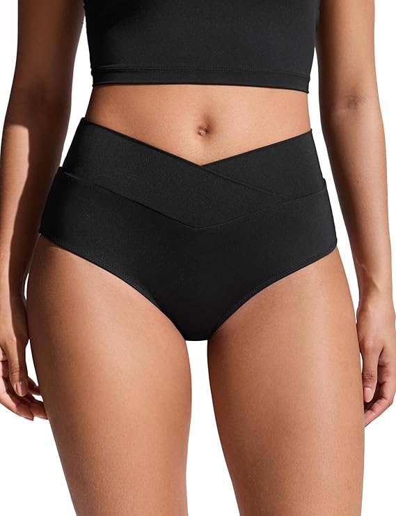 CRZ YOGA V-Shaped High Waisted Bikini Bottoms