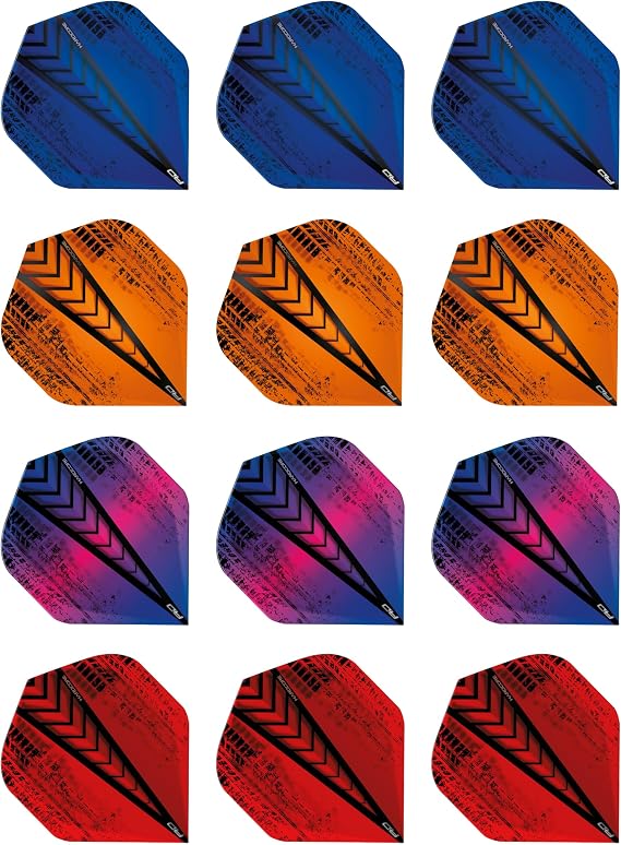 RED DRAGON Hardcore Selection Pack Treads Extra Thick Standard Dart Flights - 4 Sets Per Pack (12 Dart Flights in Total)