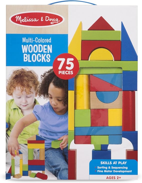 Melissa & Doug Multi Colored Wooden Blocks (75 pc.)
