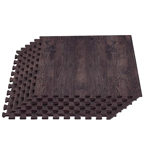 Forest Floor Farmhouse 3/8 Inch Thick Printed Foam Tiles, Premium Wood Grain Interlocking Foam Floor Mats, Anti-Fatigue Flooring Stylish Flooring Solution