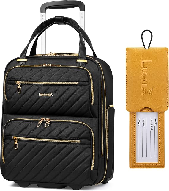 LUGGEX Underseat Carry On Luggage & Luggage Tag for Suitcases