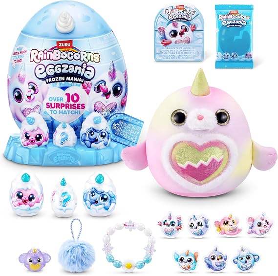 Rainbocorns Eggzania Frozen Mania by ZURU, Collectible Plush Toy for Girls 3+ (Walrus, Blizzy)