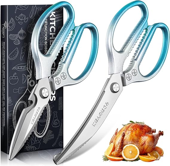 Dragon Riot Kitchen Scissors 2-Piece Blue Poultry Scissors