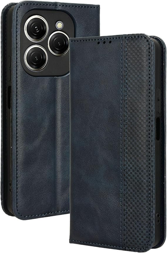 Case Compatible with Tecno Spark 20 Pro 4G, PU Leather flip Cover Compatible with Tecno Spark 20 Pro 4G KJ6 Phone Case blue