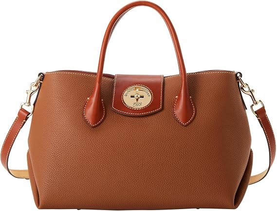 Dooney & Bourke Handbags for Women, Pebbled Leather Turnlock Tote Bag