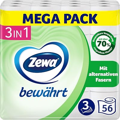 Zewa Proven Toilet Paper with Straw Content, 7 x 8 Rolls