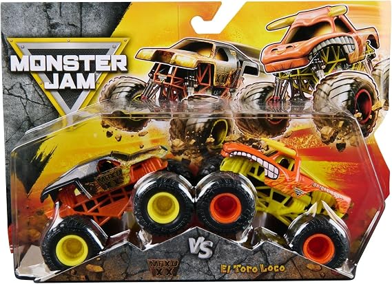 Monster Jam Official 1:64 Scale Diecast Truck 2-Pack Series 33 Max-D XX vs El Toro Loco
