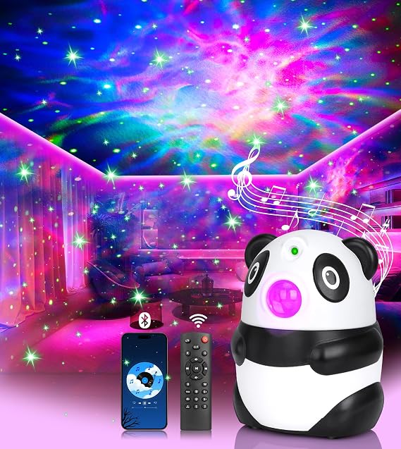 Galaxy Projector, Panda Star Projector with 15 Colors+White Noise Machine+Bluetooth Speaker+Remote, Galaxy Light Gifts for Girls Women Christmas, Night Light Projector for Bedroom,Gaming Room [Energy Class E]