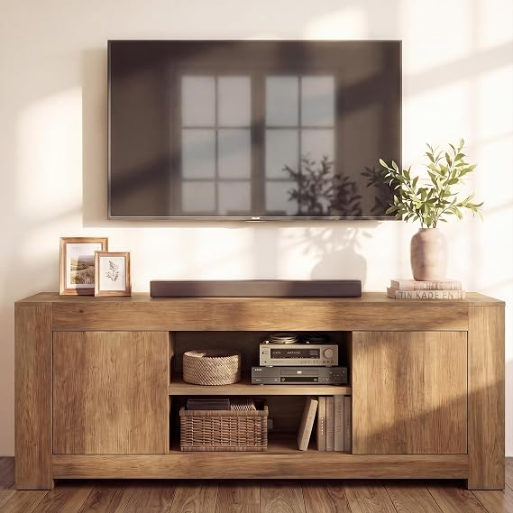 VASAGLE TV Stand with Storage, Farmhouse Entertainment Center for 65'' TV