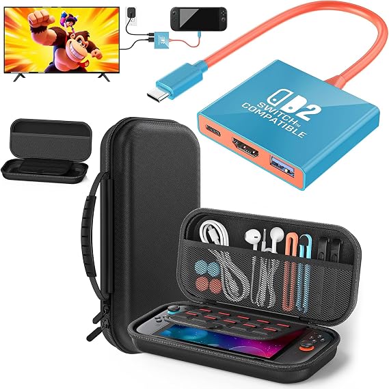 Klipdasse Switch 2 Dock for Nintendo Switch 2 (2025), Switch 2 Slim Carry Case