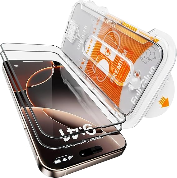 URUCHI iPhone 12 Pro / 12 İle Uyumlu PREMIUM [2'li Paket] Hizalama Aparatlı ve Takılırken Camın Altında Kesinlikle Toz Bırakmayan Darbelere Karşı Ekstra Güçlü Ekran Koruyucu Cam
