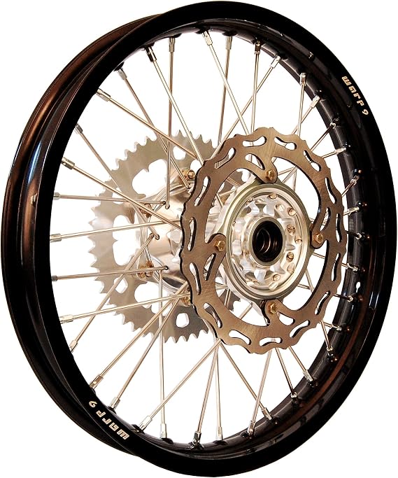 Warp 9 MX Complete Rear Wheel - Billet Hub with Black Painted Rim (19x2.15")