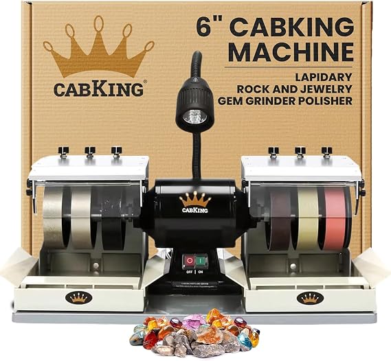 CabKing 6" Cabbing Machine Lapidary Equipment - Complete Grinder Polisher